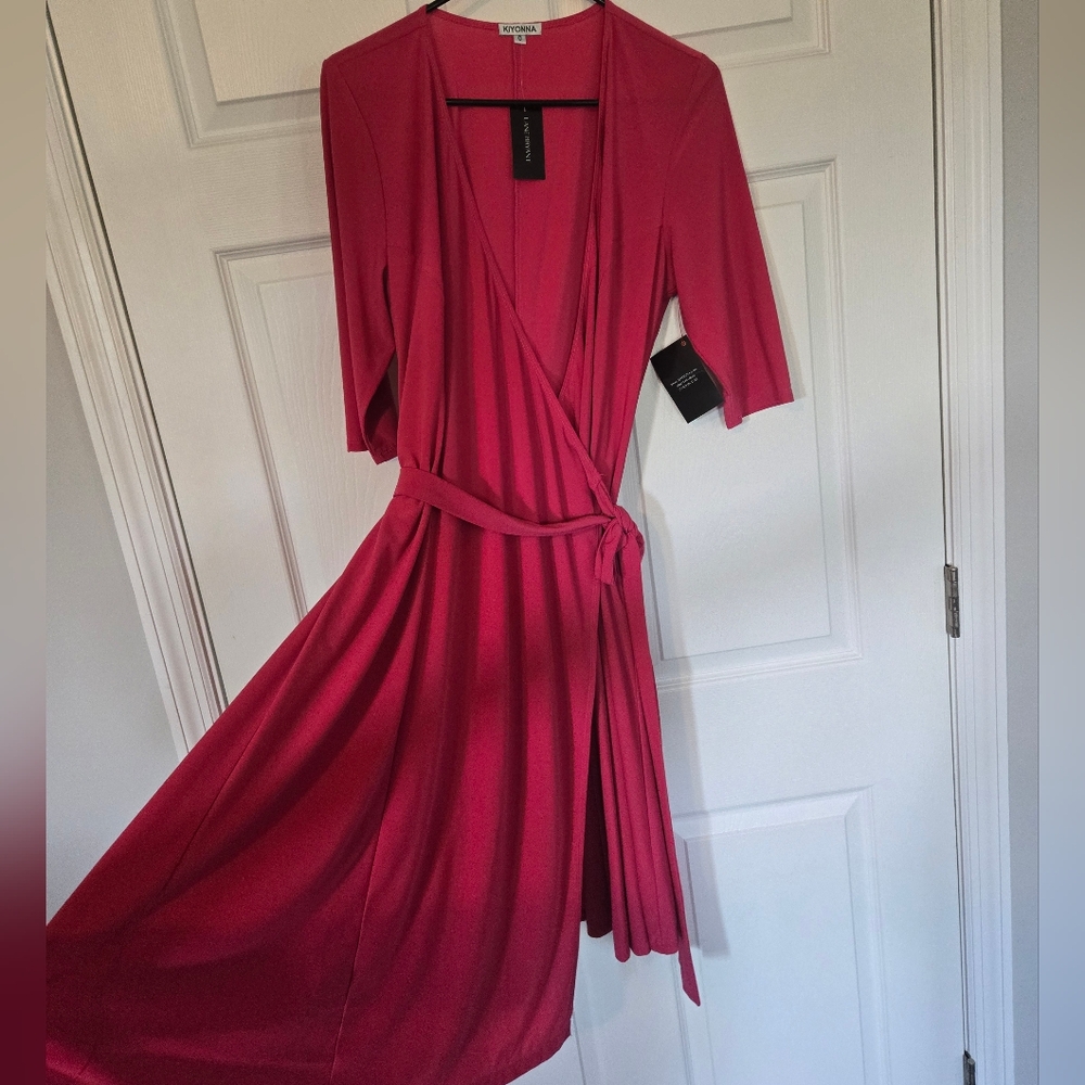 NWT LANE BRYANT PINK WRAP DRESS